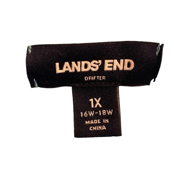 Lands End Drifter Cable Knit Sweater sky blue and white ladies 1X 16-18W, - Picture 9 of 12